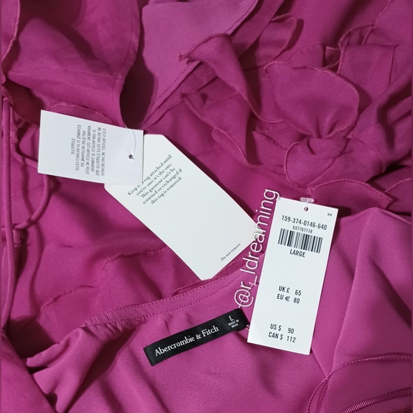 NWT All-Over Ruffle Mini Dress Size Large in Pink by Abercrombie & Fitch - Picture 4 of 8